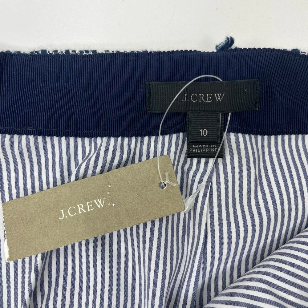 J.Crew NWT‎ Tweed Pencil Skirt Sz 10 Red White Blue Plaid Preppy